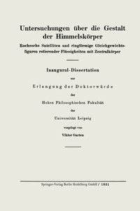 Abbildung von: Untersuchungen über die Gestalt der Himmelskörper - Springer