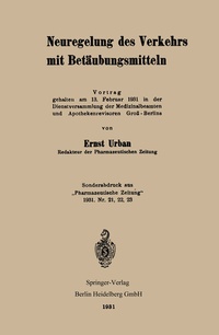 Abbildung von: Neuregelung des Verkehrs mit Betäubungsmitteln - Springer