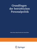 Cover: Grundfragen der betrieblichen Personalpolitik - Springer Gabler