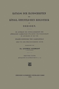 Abbildung von: Katalog der Handschriften der Königl. Öffentlichen Bibliothek zu Dresden - Vieweg+Teubner Verlag