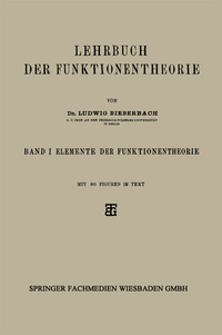 Abbildung von: Lehrbuch der Funktionentheorie - Vieweg+Teubner Verlag