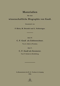 Abbildung von: Materialien für eine wissenschaftliche Biographie von Gauß - Vieweg+Teubner Verlag