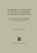 Abbildung von: The Element of Negotiation in the Pacific Settlement of Disputes between States - Springer