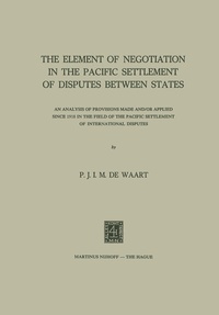 Abbildung von: The Element of Negotiation in the Pacific Settlement of Disputes between States - Springer