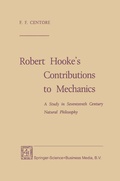 Cover: Robert Hooke's Contributions to Mechanics - Springer