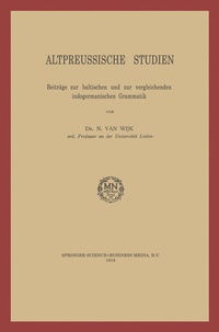 Abbildung von: Altpreussische Studien - Springer