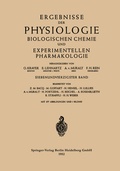 Cover: Ergebnisse der Physiologie Biologischen Chemie und Experimentellen Pharmakologie - Springer