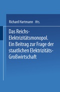 Cover: Das Reichs-Elektrizit&auml;tsmonopol - Springer