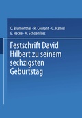 Cover: Festschrift David Hilbert zu Seinem Sechzigsten Geburtstag am 23. Januar 1922 - Springer