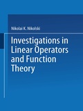 Cover: Investigations in Linear Operators and Function Theory - Springer