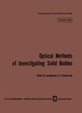 Cover: Volume 25: Optical Methods of Investigating Solid Bodies - Springer