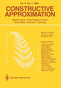 Enlarge image Cover: Constructive Approximation - Springer
