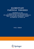 Cover: Elementary Particle Theories - Springer