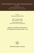 Cover: Beitrag zur quantitativen Phasenanalyse von Mischgipsen des Systems CaSO4 - H2O - VS Verlag f&uuml;r Sozialwissenschaften
