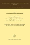 Cover: Einsatz neuer Laser-Technologien zur Messung der Abweichung von der Geradlinigkeit - VS Verlag f&uuml;r Sozialwissenschaften