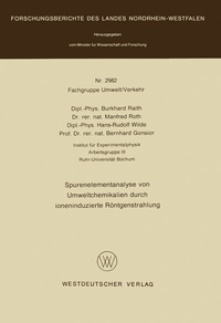 Abbildung von: Spurenelementanalyse von Umweltchemikalien durch ioneninduzierte Röntgenstrahlung - VS Verlag für Sozialwissenschaften