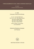 Cover: Rutherford-R&uuml;ckstreu-Analysen mit Protonen - VS Verlag f&uuml;r Sozialwissenschaften