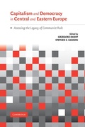 Cover: Capitalism and Democracy in Central and Eastern Europe - Cambridge University Press