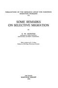 Cover: Some Remarks on Selective Migration - Kluwer Academic Publishers