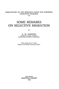 Cover: Some Remarks on Selective Migration - Springer