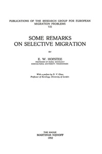Enlarge image Cover: Some Remarks on Selective Migration - Springer