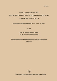 Abbildung von: Einige analytische Anwendungen der Zincke-Königschen Reaktion - VS Verlag für Sozialwissenschaften