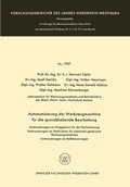 Cover: Automatisierung der Werkzeugmaschine f&uuml;r die spanabhebende Bearbeitung - VS Verlag f&uuml;r Sozialwissenschaften