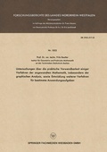 Cover: Untersuchungen &uuml;ber die praktische Verwendbarkeit einiger Verfahren der angewandten Mathematik, insbesondere der graphischen Analysis, sowie Entwicklung weiterer Verfahren f&uuml;r bestimmte Anwendungsaufgaben - Vieweg+Teubner Verlag