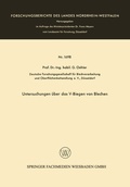 Cover: Untersuchungen &uuml;ber das V-Biegen von Blechen - VS Verlag f&uuml;r Sozialwissenschaften