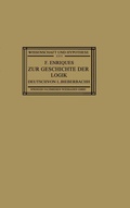 Cover: Zur Geschichte der Logik - Vieweg+Teubner Verlag