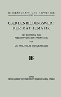 Cover: &Uuml;ber den Bildungswert der Mathematik - Vieweg+Teubner Verlag
