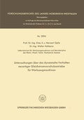 Cover: Untersuchungen &uuml;ber das dynamische Verhalten neuartiger Gleichstromvorschubantriebe f&uuml;r Werkzeugmaschinen - VS Verlag f&uuml;r Sozialwissenschaften