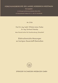 Abbildung von: Elektrochemische Messungen an Inertgas-Sauerstoff-Gemischen - VS Verlag für Sozialwissenschaften