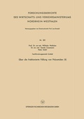 Cover: &Uuml;ber die fraktionierte F&auml;llung von Polyamiden (II) - VS Verlag f&uuml;r Sozialwissenschaften