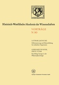 Abbildung von: Differenzierung und Musterbildung bei einfachen Organismen. Kurzlebige Isotope in der Pflanzenphysiologie am Beispiel des 11C-Radiokohlenstoffs - VS Verlag für Sozialwissenschaften