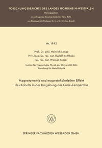 Abbildung von: Magnetometrie und magnetokalorischer Effekt des Kobalts in der Umgebung der Curie-Temperatur - VS Verlag für Sozialwissenschaften