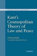 Cover: Kant's Cosmopolitan Theory of Law and Peace - Cambridge University Press