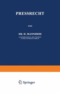 Abbildung von: Pressrecht - Springer