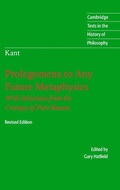 Cover: Immanuel Kant: Prolegomena to Any Future Metaphysics - Cambridge University Press