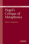 Cover: Hegel's Critique of Metaphysics - Cambridge University Press