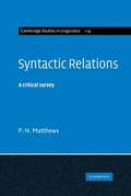 Cover: Syntactic Relations - Cambridge University Press