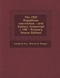 Cover: The 1952 Republican Convention - Nabu Press