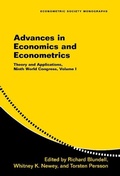Cover: Advances in Economics and Econometrics: Volume 1 - Cambridge University Press