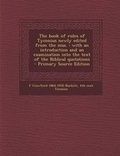 Cover: The Book of Rules of Tyconius Newly Edited from the Mss. - Nabu Press