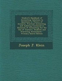 Enlarge image Cover: Student's Handbook of Accounting - Nabu Press