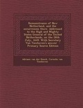 Cover: Remonstrance of New Netherland, and the Occurrences There. Addressed to the High and Mighty States General of the United Netherlands, on the 28th July - Nabu Press