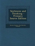 Cover: Sentences and Thinking - Primary Source Edition - Nabu Press