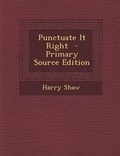 Cover: Punctuate It Right - Nabu Press