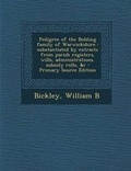 Cover: Pedigree of the Bolding Family of Warwickshire - Nabu Press