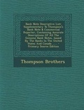Cover: Bank Note Descriptive List - Nabu Press